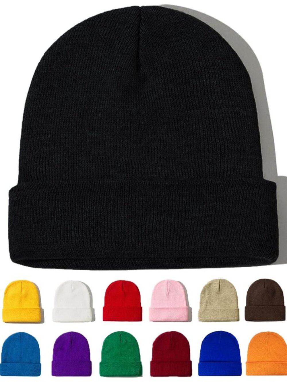 Beanie for Women Men Ski Watch Cap Cuffed Plain Skull Knit Hat Soft Fisherman Wi